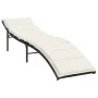 Lounger with black synthetic rattan cushion 55x199x50 cm by , Loungers - Ref: Foro24-368245, Price: 127,90 €, Discount: %