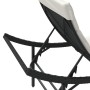 Tumbona con cojín ratán sintético negro 55x199x50 cm de , Tumbonas - Ref: Foro24-368245, Precio: 81,81 €, Descuento: %