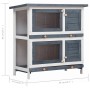 Jaula conejera con 4 puertas madera gris de vidaXL, Jaulas y habitáculos para animales pequeños - Ref: Foro24-170834, Precio:...