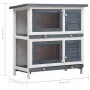Jaula conejera con 4 puertas madera gris de vidaXL, Jaulas y habitáculos para animales pequeños - Ref: Foro24-170834, Precio:...