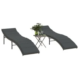 Liegen mit Tisch 2 Einheiten graues synthetisches Rattan von , Liegen - Ref: Foro24-368253, Preis: 247,07 €, Rabatt: %