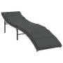 Lounger with gray synthetic rattan cushion 55x199x50 cm by , Loungers - Ref: Foro24-368247, Price: 130,34 €, Discount: %