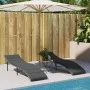 Lounger with gray synthetic rattan cushion 55x199x50 cm by , Loungers - Ref: Foro24-368247, Price: 130,34 €, Discount: %