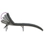 Tumbona con cojín ratán sintético gris 55x199x50 cm de , Tumbonas - Ref: Foro24-368247, Precio: 83,38 €, Descuento: %