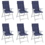 Cojines para silla con respaldo alto 6 uds tela azul marino de , Cojines para sillas y sofás - Ref: Foro24-378613, Precio: 91...