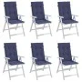 Cojines para silla con respaldo alto 6 uds tela azul marino de , Cojines para sillas y sofás - Ref: Foro24-378613, Precio: 69...