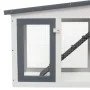 Jaula de animales grande madera gris y blanco 204x45x85 cm de vidaXL, Jaulas y habitáculos para animales pequeños - Ref: Foro...