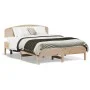 Bed frame with solid pine wood headboard 135x190 cm by , Beds and slatted bases - Ref: Foro24-3207229, Price: 157,81 €, Disco...