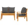Set de muebles para jardín 3 piezas con cojines madera acacia de , Conjuntos de jardín - Ref: Foro24-3211799, Precio: 397,97 ...