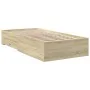 Sonoma oak engineered wood bed with drawers 100x200 cm by , Beds and slatted bases - Ref: Foro24-3280421, Price: 113,07 €, Di...