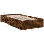 Cama con cajones madera de ingeniería roble ahumado 100x200 cm de , Camas y somieres - Ref: Foro24-3280423, Precio: 114,62 €,...