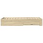 Cama con cajones madera ingeniería roble Sonoma 90x190 cm de , Camas y somieres - Ref: Foro24-3280435, Precio: 108,42 €, Desc...