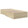 Cama con cajones madera ingeniería roble Sonoma 90x190 cm de , Camas y somieres - Ref: Foro24-3280435, Precio: 108,42 €, Desc...