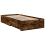 Cama con cajones madera de ingeniería roble ahumado 90x190 cm de , Camas y somieres - Ref: Foro24-3280437, Precio: 110,45 €, ...