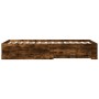 Cama con cajones madera de ingeniería roble ahumado 90x190 cm de , Camas y somieres - Ref: Foro24-3280437, Precio: 110,45 €, ...