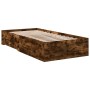 Cama con cajones madera de ingeniería roble ahumado 90x190 cm de , Camas y somieres - Ref: Foro24-3280437, Precio: 110,45 €, ...