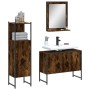 Set de muebles baño 3 pzas madera contrachapada roble ahumado de , Muebles de baño - Ref: Foro24-3214351, Precio: 156,47 €, D...