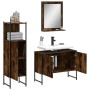Set de muebles baño 3 pzas madera contrachapada roble ahumado de , Muebles de baño - Ref: Foro24-3214351, Precio: 156,47 €, D...