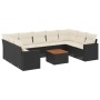 Set de sofás de jardín 10 pzas cojines ratán sintético negro de , Conjuntos de jardín - Ref: Foro24-3256595, Precio: 598,04 €...