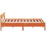 Estructura cama con cabecero madera pino marrón cera 200x200 cm de , Camas y somieres - Ref: Foro24-3216211, Precio: 212,14 €...