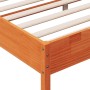Estructura cama con cabecero madera pino marrón cera 200x200 cm de , Camas y somieres - Ref: Foro24-3216211, Precio: 212,14 €...