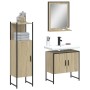 Set de muebles de baño 3 pzas madera contrachapada roble sonoma de , Muebles de baño - Ref: Foro24-3214345, Precio: 150,52 €,...