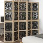 Biombo separador 5 paneles madera maciza Paulownia marrón negro de , Divisores de ambientes - Ref: Foro24-358806, Precio: 140...