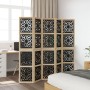 Biombo separador 5 paneles madera maciza Paulownia marrón negro de , Divisores de ambientes - Ref: Foro24-358806, Precio: 140...