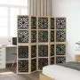 Biombo separador 5 paneles madera maciza Paulownia marrón negro de , Divisores de ambientes - Ref: Foro24-358806, Precio: 138...
