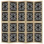 Biombo separador 5 paneles madera maciza Paulownia marrón negro de , Divisores de ambientes - Ref: Foro24-358806, Precio: 140...
