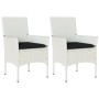 Sillas de jardín con cojines 2 unidades ratán sintético blanco de , Sillas de jardín - Ref: Foro24-368115, Precio: 135,93 €, ...