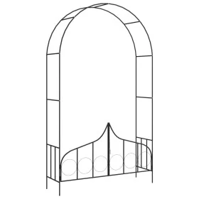 Garden arch with black iron door 138x40x238 cm by vidaXL, Pergolas, arches and garden trellises - Ref: Foro24-47092, Price: 7...