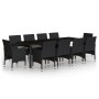 Juego de comedor de jardín 11 piezas ratán sintético negro de vidaXL, Conjuntos de jardín - Ref: Foro24-3058572, Precio: 789,...