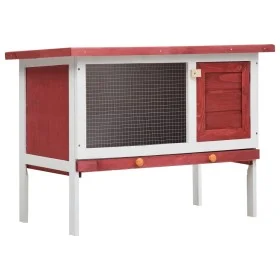 Jaula conejera de 1 piso madera rojo de vidaXL, Jaulas y habitáculos para animales pequeños - Ref: Foro24-170830, Precio: 73,...