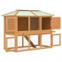 Conejera jaula de animales con doble piso de madera de vidaXL, Jaulas y habitáculos para animales pequeños - Ref: Foro24-1708...