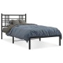 Estructura de cama con cabecero metal negro 100x190 cm de , Camas y somieres - Ref: Foro24-376318, Precio: 76,22 €, Descuento: %