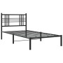 Estructura de cama con cabecero metal negro 100x190 cm de , Camas y somieres - Ref: Foro24-376318, Precio: 76,22 €, Descuento: %