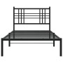 Estructura de cama con cabecero metal negro 100x190 cm de , Camas y somieres - Ref: Foro24-376318, Precio: 76,22 €, Descuento: %