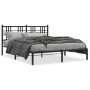 Estructura de cama con cabecero metal negro 150x200 cm de , Camas y somieres - Ref: Foro24-376326, Precio: 117,38 €, Descuent...
