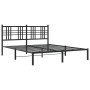 Estructura de cama con cabecero metal negro 150x200 cm de , Camas y somieres - Ref: Foro24-376326, Precio: 117,38 €, Descuent...