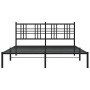 Estructura de cama con cabecero metal negro 150x200 cm de , Camas y somieres - Ref: Foro24-376326, Precio: 117,38 €, Descuent...