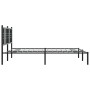Estructura de cama con cabecero metal negro 150x200 cm de , Camas y somieres - Ref: Foro24-376326, Precio: 117,38 €, Descuent...
