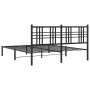Estructura de cama con cabecero metal negro 150x200 cm de , Camas y somieres - Ref: Foro24-376326, Precio: 117,38 €, Descuent...