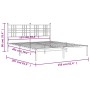 Estructura de cama con cabecero metal negro 150x200 cm de , Camas y somieres - Ref: Foro24-376326, Precio: 117,38 €, Descuent...