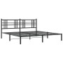 Estructura de cama con cabecero metal negro 193x203 cm de , Camas y somieres - Ref: Foro24-376330, Precio: 123,47 €, Descuent...
