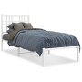 Estructura de cama de metal con cabecero blanco 80x200 cm de , Camas y somieres - Ref: Foro24-376364, Precio: 69,50 €, Descue...