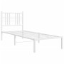 Estructura de cama de metal con cabecero blanco 80x200 cm de , Camas y somieres - Ref: Foro24-376364, Precio: 69,50 €, Descue...