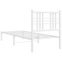 Estructura de cama de metal con cabecero blanco 80x200 cm de , Camas y somieres - Ref: Foro24-376364, Precio: 69,50 €, Descue...