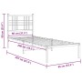 Estructura de cama de metal con cabecero blanco 80x200 cm de , Camas y somieres - Ref: Foro24-376364, Precio: 69,50 €, Descue...