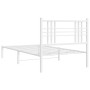 Estructura de cama de metal con cabecero blanco 90x200 cm de , Camas y somieres - Ref: Foro24-376366, Precio: 71,54 €, Descue...